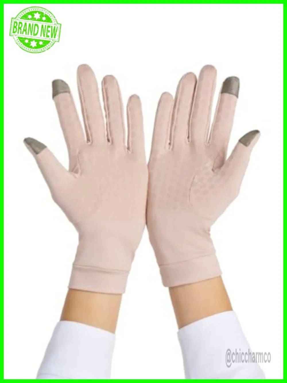 UPF 50+ Full Finger UV Sun Gloves with Touchscreen Compatibility and Silicone